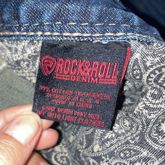 Mens 34x32 Rock&Roll Pistol Straight Regular Straight Leg Jeans - Picture 5 of 5